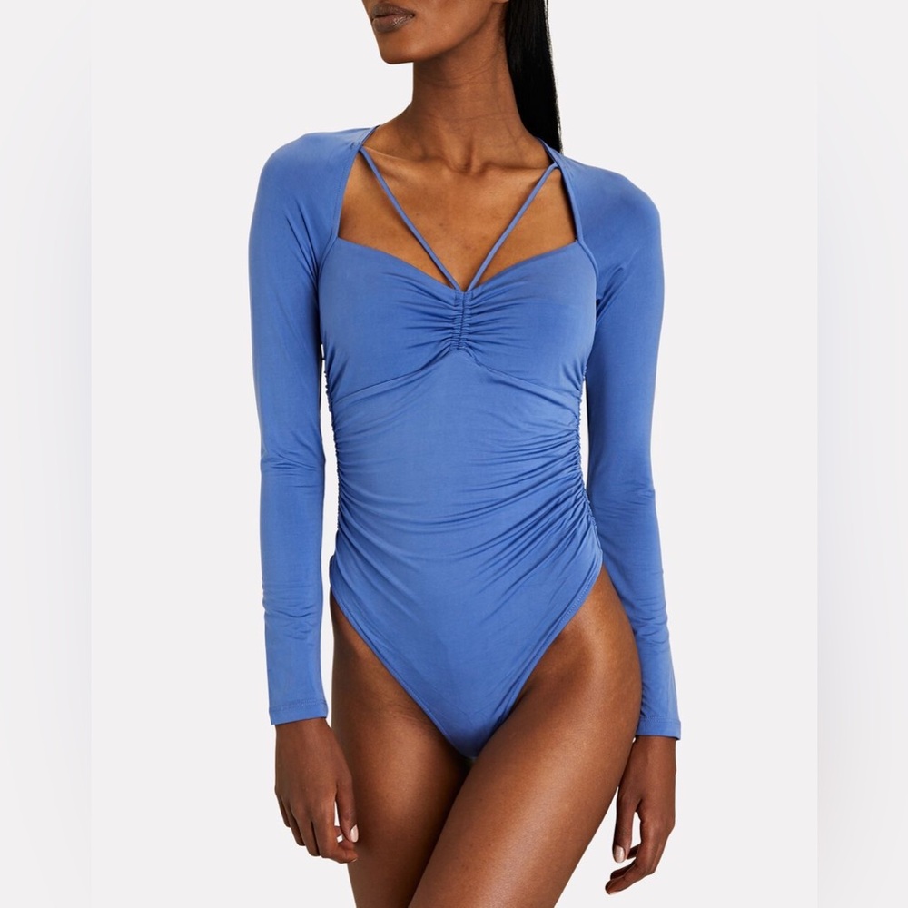 Jonathan Simkhai Nevaeh Ruched Jersey Bodysuit